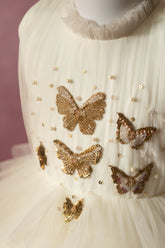 Layered Butterfly Dress In Off-white
